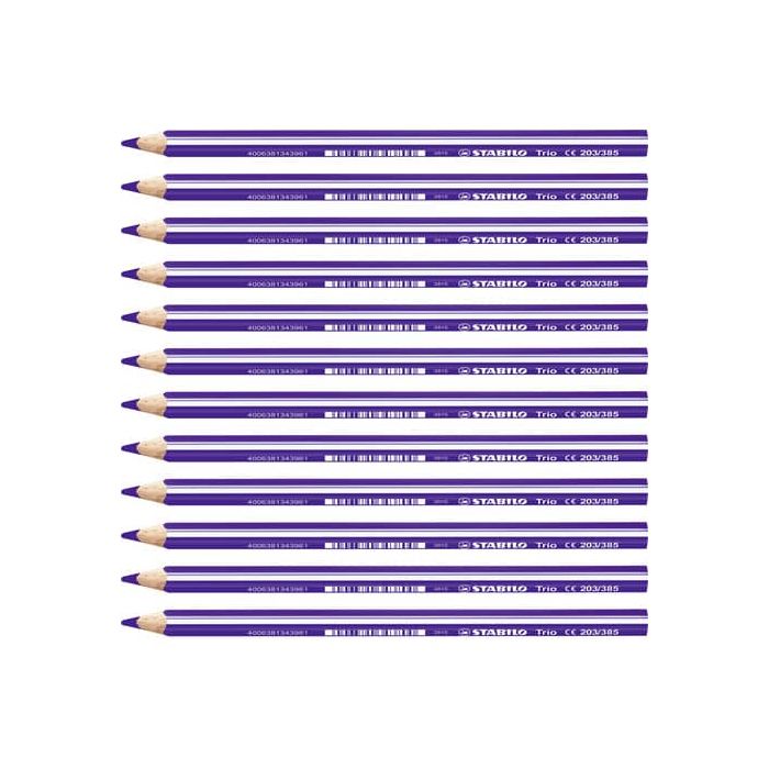 Matite colorate Stabilo Trio Maxi tratto 4,2 mm conf. 12 pz blu viola 203/385 main product photo