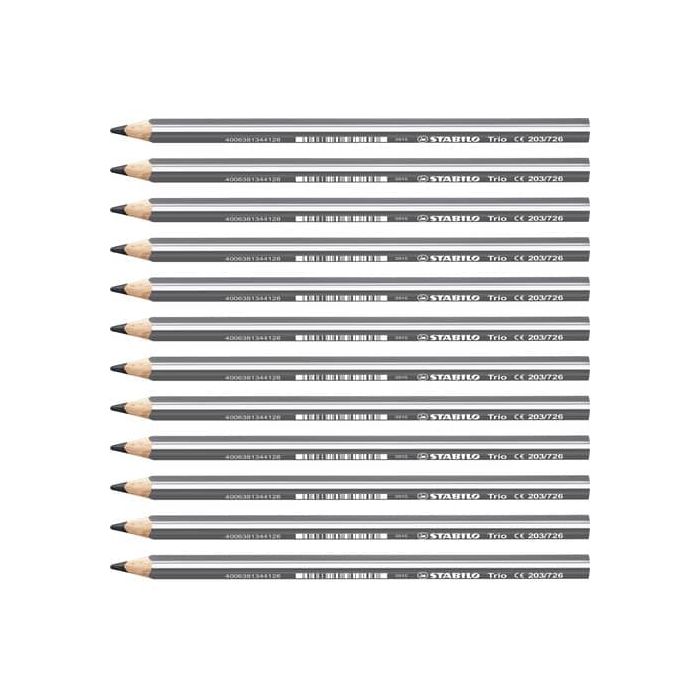 Matite colorate Stabilo Trio Maxi tratto 4,2 mm conf. 12 pz grigio 203/726 main product photo