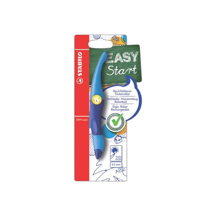 Penna roller cancellabile ergonomica Stabilo Easy Start per mancini blu B-46834-3 main product photo