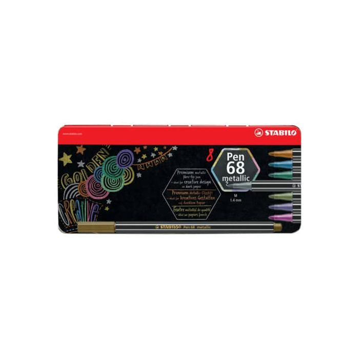 Pennarelli Stabilo Pen 68 tratto 1 mm conf. 8 colori assortiti Metallic 6808/8-32 main product photo