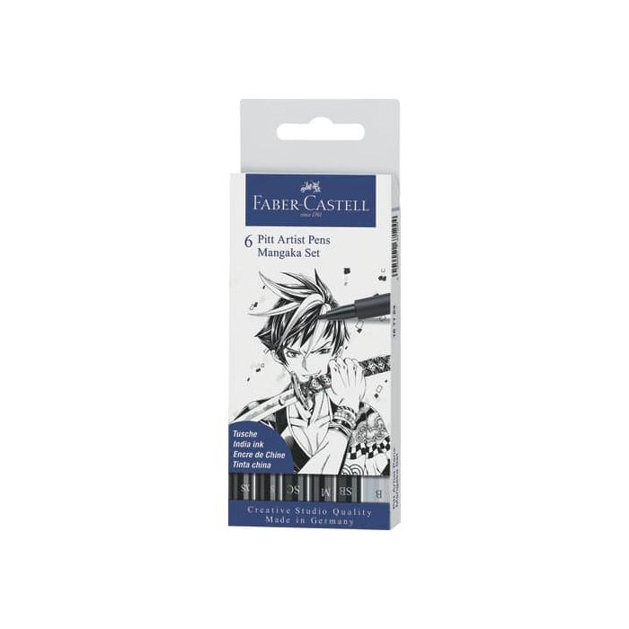 Penna inchiostro pigmentato Faber Castell Pitt Artist conf. 6 pezzi - Manga set - 167124 main product photo