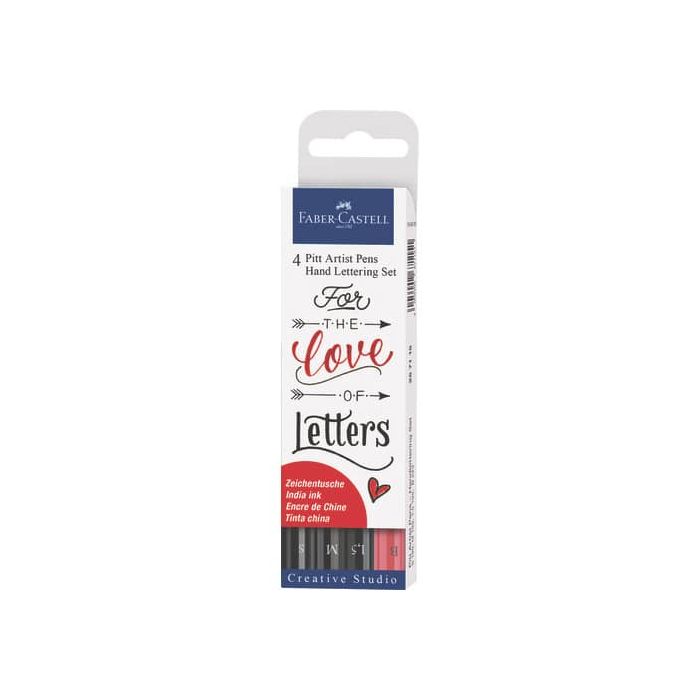 Penna inchiostro pigmentato Faber Castell Pitt Artist conf. 4 pezzi - hand lettering - 267115 main product photo
