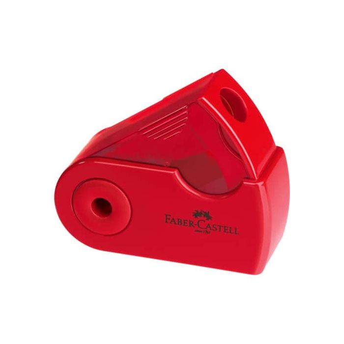 Temperamatite 1 foro Faber Castell Sleeve con serbatoio colore rosso/blu - 182711 main product photo