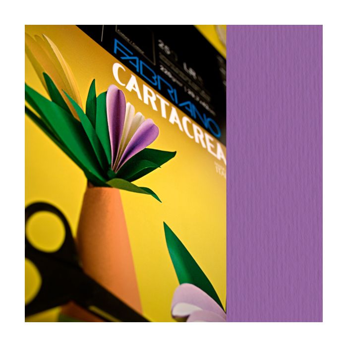 Cartoncino a due superfici Fabriano CartaCrea 35x50 cm 220 g conf. 10 fogli - viola - 46435104 main product photo