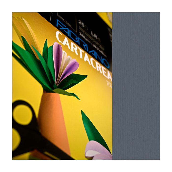 Cartoncino a due superfici Fabriano CartaCrea 35x50 cm 220 g conf. 10 fogli - ferro - 46435122 main product photo