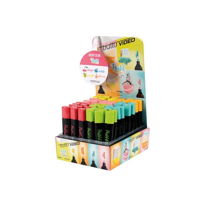 Espositore 48 evidenziatori Tratto Video Pastel colori pastello assortiti F835900 main product photo