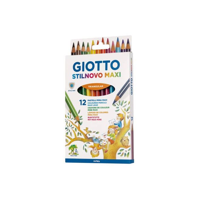 Matite colorate Maxi Giotto Stilnovo in conf. 12 colori assortiti F225900 main product photo