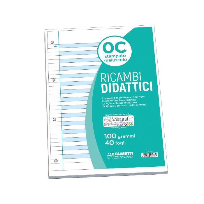 Ricambi rinforzati in PVC Blasetti Didattico per quaderni ad anelli A4 - 100 g/m2 - 40 ff - 0C - 7433 main product photo