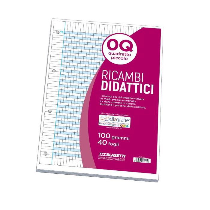 Ricambi rinforzati in PVC Blasetti Didattico per quaderni ad anelli A4 - 100 g/m2 - 40 ff - 0Q - 7435 main product photo