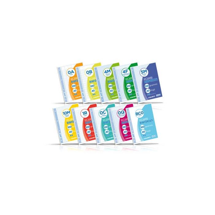 Ricambi rinforzati in PVC Blasetti per quaderni ad anelli A4 - 100 g/m2 - 40 ff 10F - 8064 main product photo