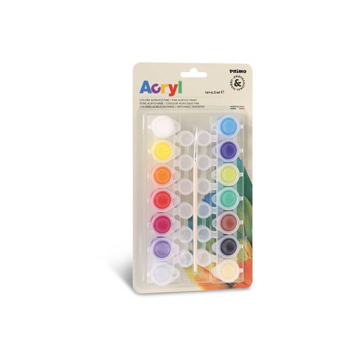 Colori acrilici fini Primo 4,5 ml in conf. da 14 colori assortiti 161TA14BL main product photo