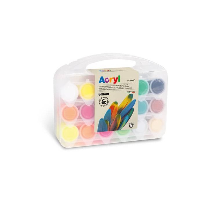Valigetta colori acrilici Hobby Primo in conf. da 18 colori assortiti + accessori 416TB18ASP main product photo