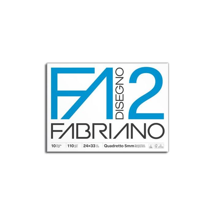 Album da disegno Fabriano F2 punto metallico 110 g/m² 24x33 cm 10 fogli quadrettato 5 mm - 04204311 main product photo