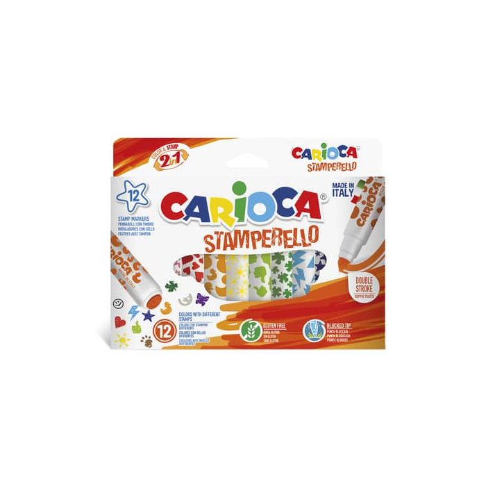 Pennarelli doppia punta Carioca Stamperello conf. da 12 colori assortiti 42240 main product photo