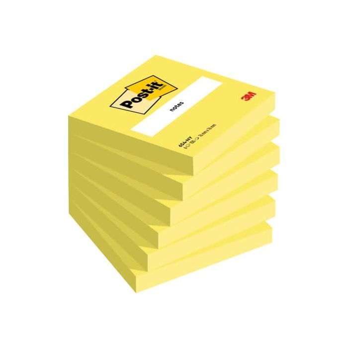 Foglietti Post-it® giallo neon 100 fogli/blocchetto conf. 6 pz 76x76 mm 7100180386 main product photo