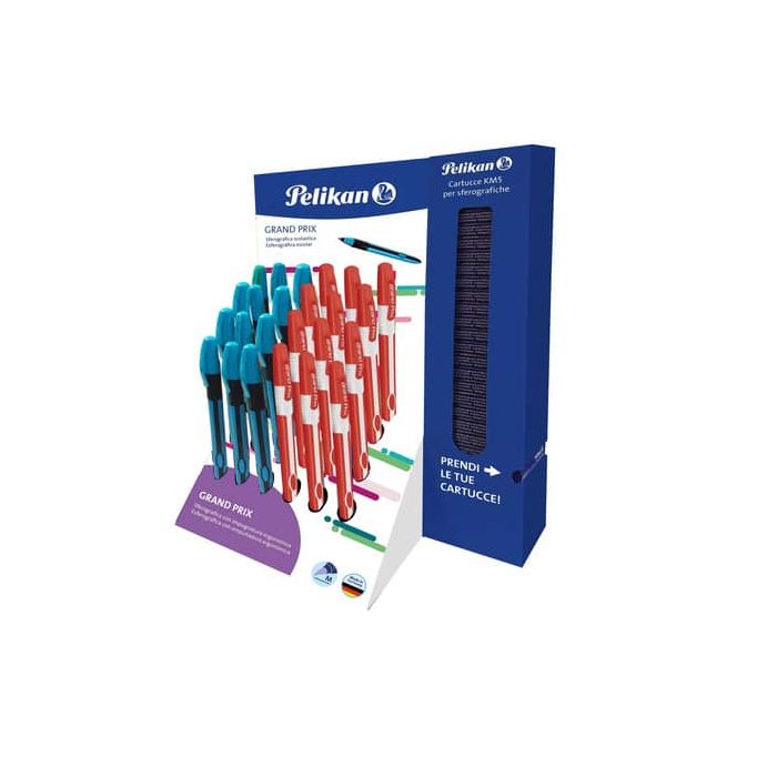 Penna sferografica Grand Prix Pelikan con cartrucce in display da 24 pezzi colori assortiti - 294439 main product photo