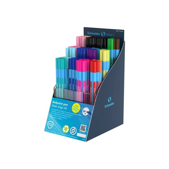 Penna a sfera Schneider Slider Edge XB espositore da 120 pezzi colori assortiti - P305502 main product photo