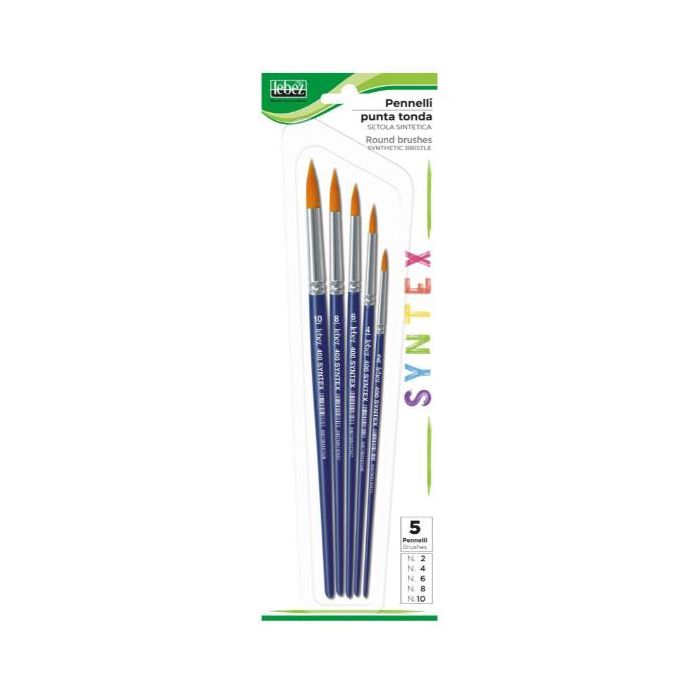 Pennelli Lebez Syntex in setole sintetiche - punta tonda - conf. 5 pz - 400B main product photo