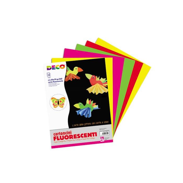 Cartoncini Fluo Deco formato 50x70 cm 10 ff colori assortiti 260 grammi 2150/10 main product photo