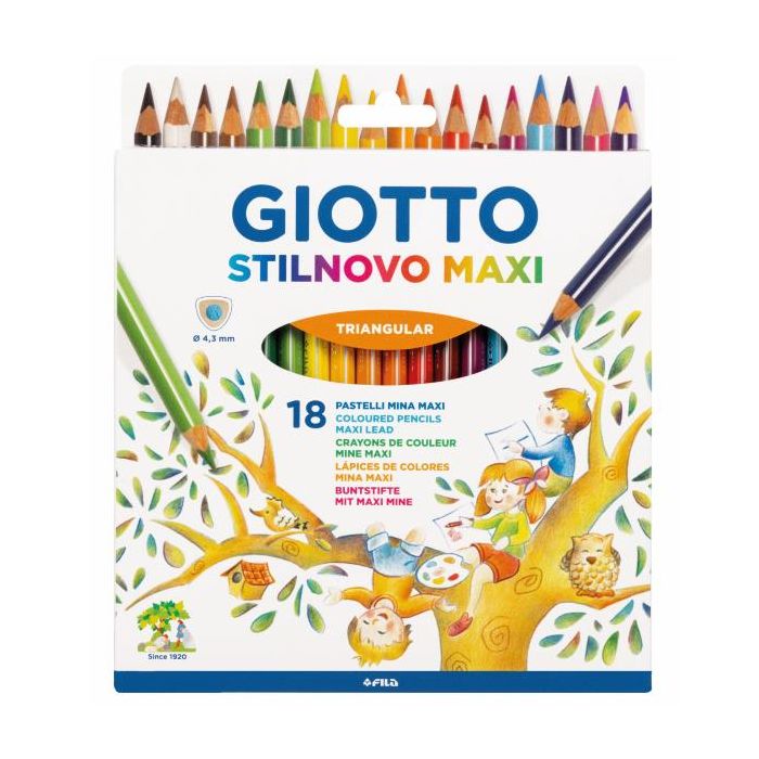 Matite colorate Giotto Stilnovo Maxi in conf. 18 pezzi colori assortiti - F226200 main product photo