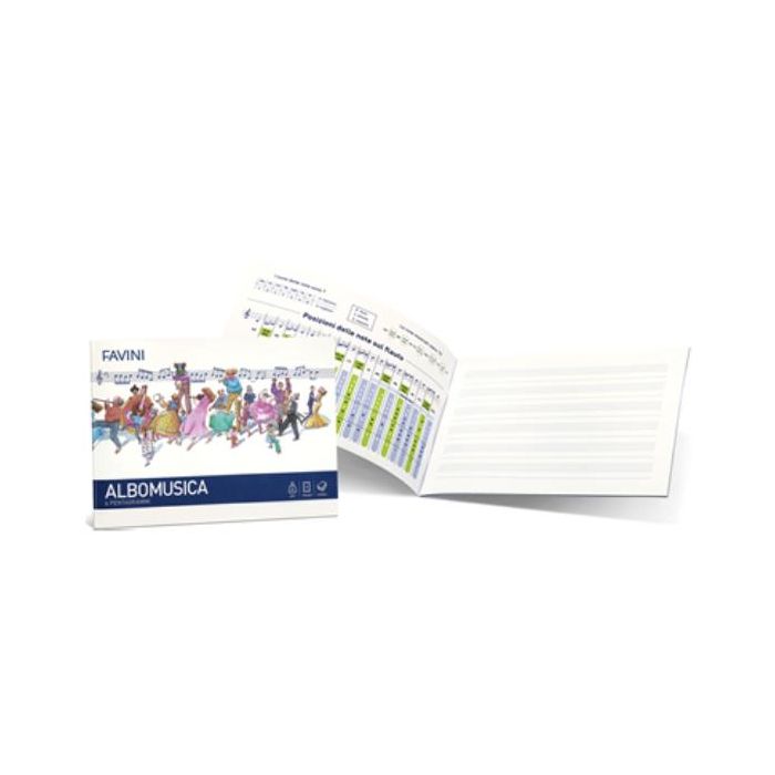 Album musica Favini Albomusica 6 pentagrammi - 8 fogli 17x24 cm - conf. 25 pezzi - A138445 main product photo