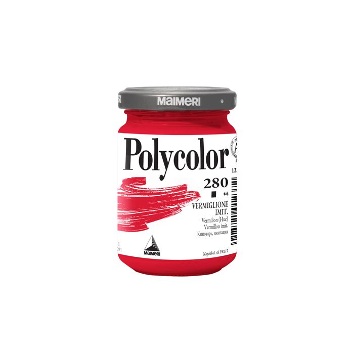 Colore vinilico fine Maimeri in vasetto 140 ml vermiglione - M1220280 main product photo