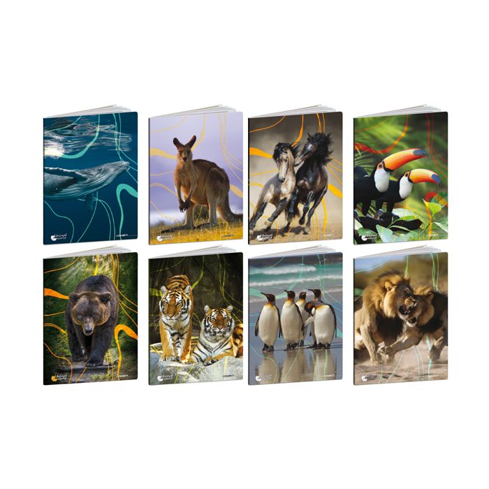 Maxi quaderni Blasetti Animali formato A4 carta 80 g conf. 10 pezzi rigatura 4 mm - 8577 main product photo