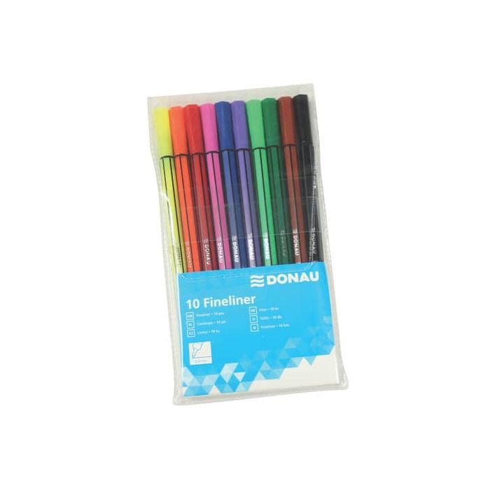 Set fineliner con inchiostro a base acqua Donau conf. 10 pz multicolore 330257099 main product photo