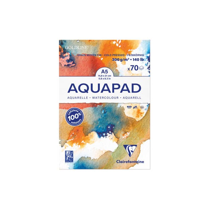 Maxiblocco Clairefontaine Goldline Acqua conf. 3 pz - formato A5 - 975720C main product photo