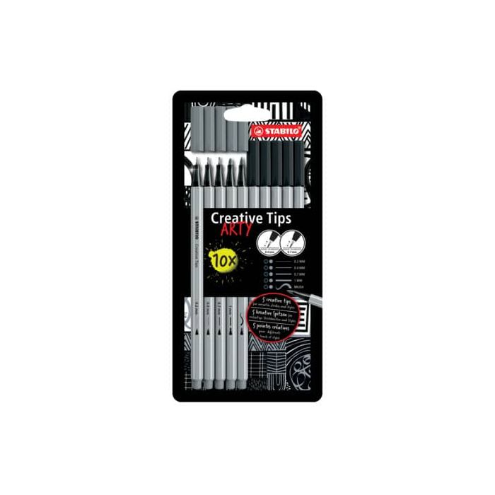Stabilo Creative Tips - conf. 10 pz - nero e grigio 89/10-1-20 main product photo