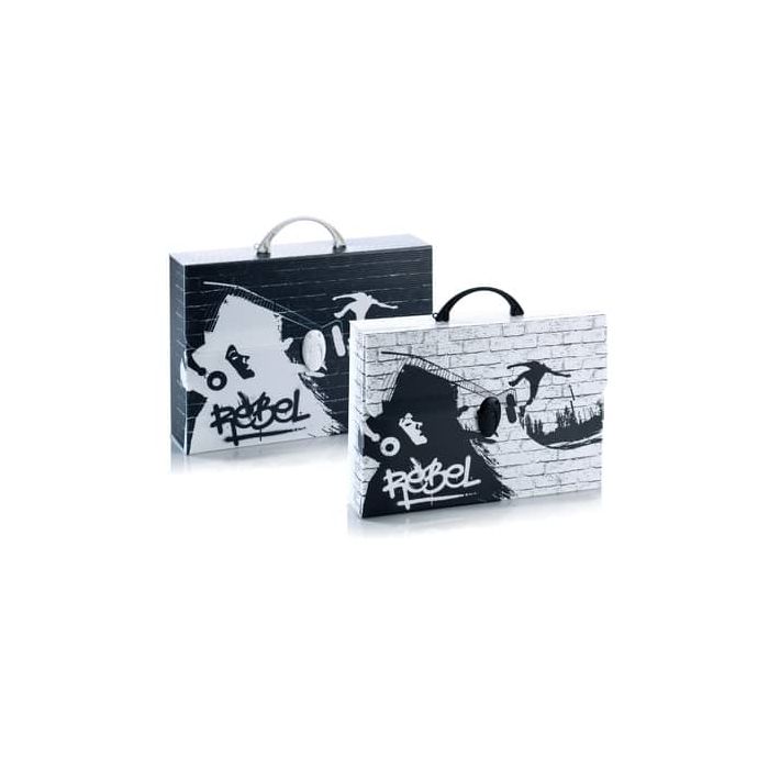 Valigetta in PPL Favorit con stampa Favorit Black&White soggetti assortiti 37,5x27x8 cm - 100501096 main product photo