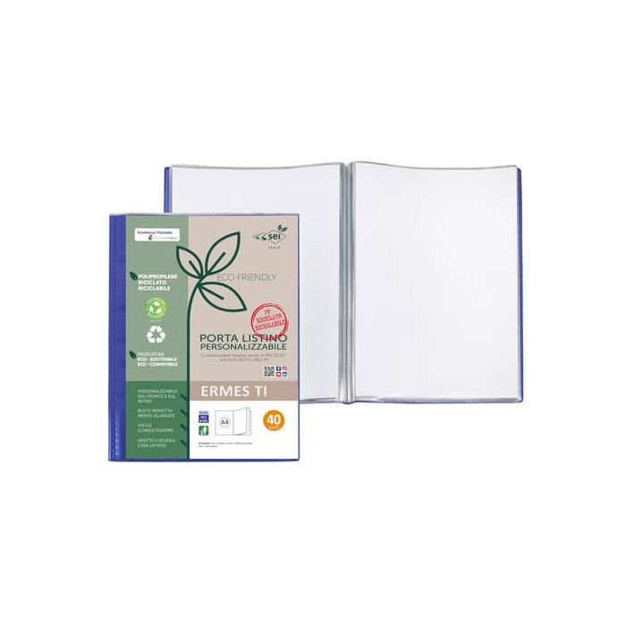 Portalistini personalizzabile Sei Rota Ermes Ti in PP riciclato buccia 22x30 cm blu 40 buste - 57274007 main product photo