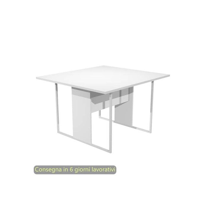 Tavolo riunioni 120x110xH.74,4 cm struttura metallo bianca Blade Artexport piano bianco - 424-3-AN main product photo
