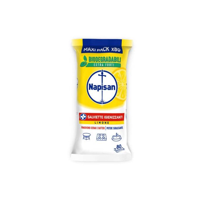 Salviette igienizzanti bio al limone Napisan maxi pack da 80 salviette 3240170 main product photo