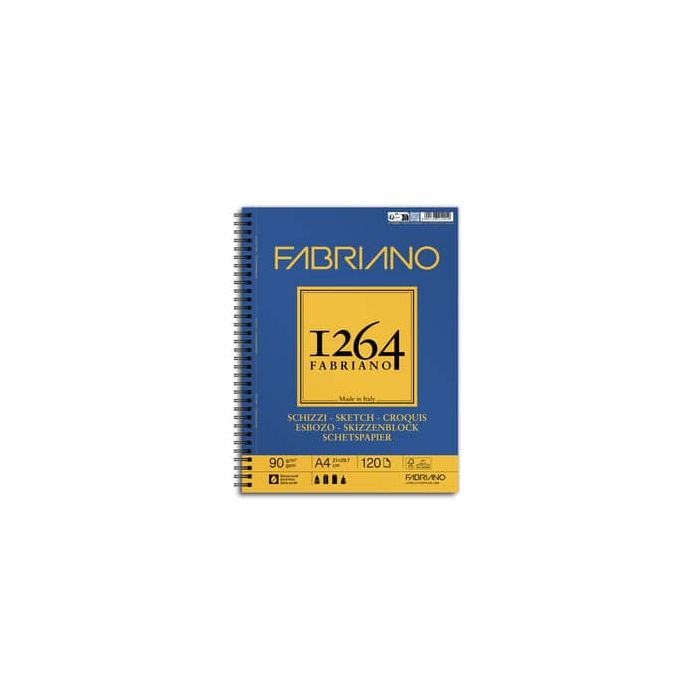 Blocco spiralato Fabriano 1264 schizzi 90 g 120 fogli A4 - spirale lato lungo - 19100635 main product photo