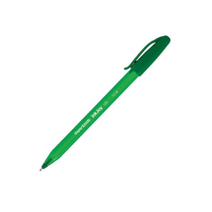 Penna a sfera stick Paper Mate Inkjoy 100 CAP ULV M 1 mm conf. 50 pezzi - Paper Mate verde - S0957150 main product photo