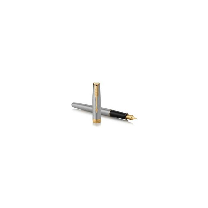 Penna stilografica Parker Sonnet Parker punta F inchiostro nero Parker Stainless Steel GT - 1931504 main product photo