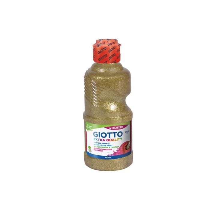 Tempera pronta Giotto glitter in flacone 250 ml oro glitterato F53120100 main product photo