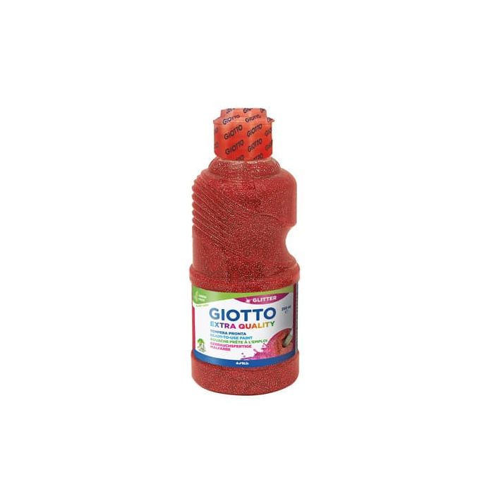 Tempera pronta Giotto glitter in flacone 250 ml rosso glitterato F53120600 main product photo