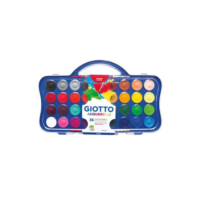 Acquerelli Giotto Ø 30 mm 36 colori assortiti + 2 pennelli - F353600 main product photo