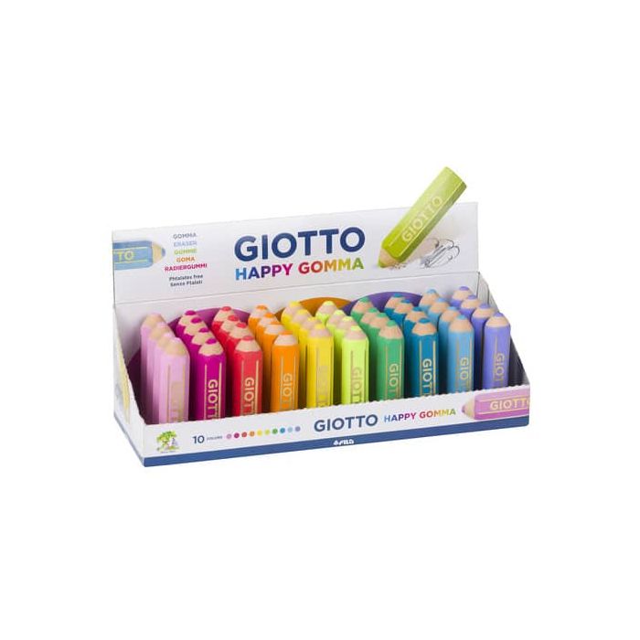 Espositore 40 gomme Giotto Happy Gomma colori assortiti arcobaleno F233800 main product photo