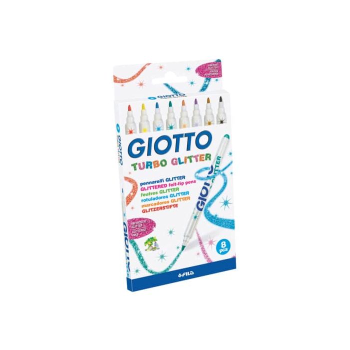 Pennarelli Giotto Turbo Glitter in conf. da 8 colori assortiti F425800 main product photo