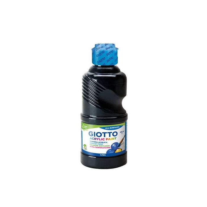 Tempera acrilica Giotto in flacone da 250 ml nero F534024 main product photo