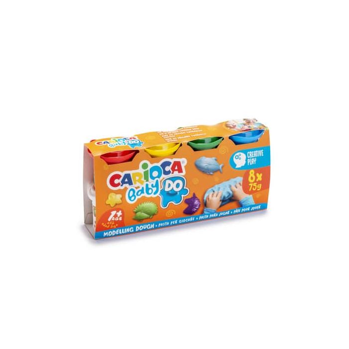 Pasta modellabile colorata Carioca Baby Do 75 g - conf. da 8 pezzi 43180 main product photo