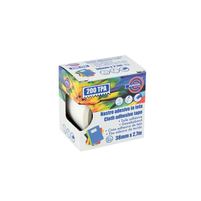 Nastro adesivo telato Eurocel formato 38x2,7 mt- colore bianco 16014314 main product photo