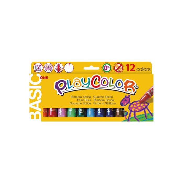 Playcolor tempera solida in stick 12 colori assortiti -10 gr 10731 main product photo