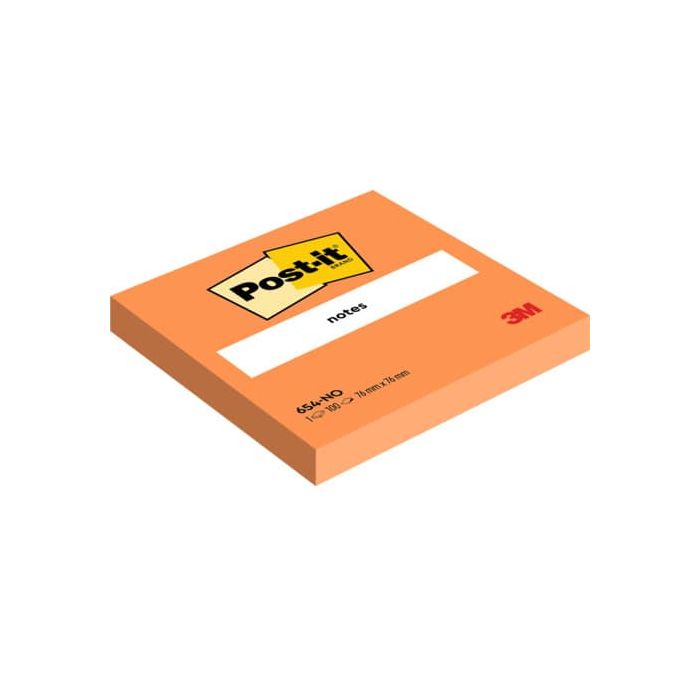 Post-it 3M formato 76x76 mm in confezione da 6 blocchetti arancio acceso - 654-NO main product photo