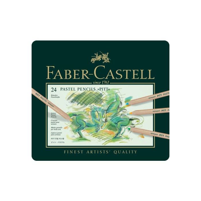Astuccio in metallo matite Pitt Pastel Faber-Castell 24 colori assortiti 112124 main product photo