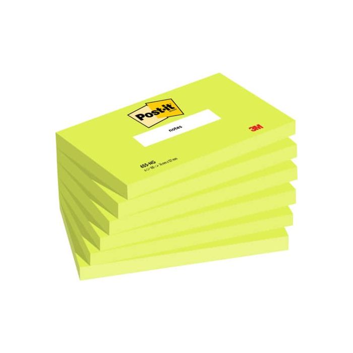 Foglietti Post-it® verde acido 100 fogli/blocchetto conf. 6 pz 76x127 mm 7100296121 main product photo