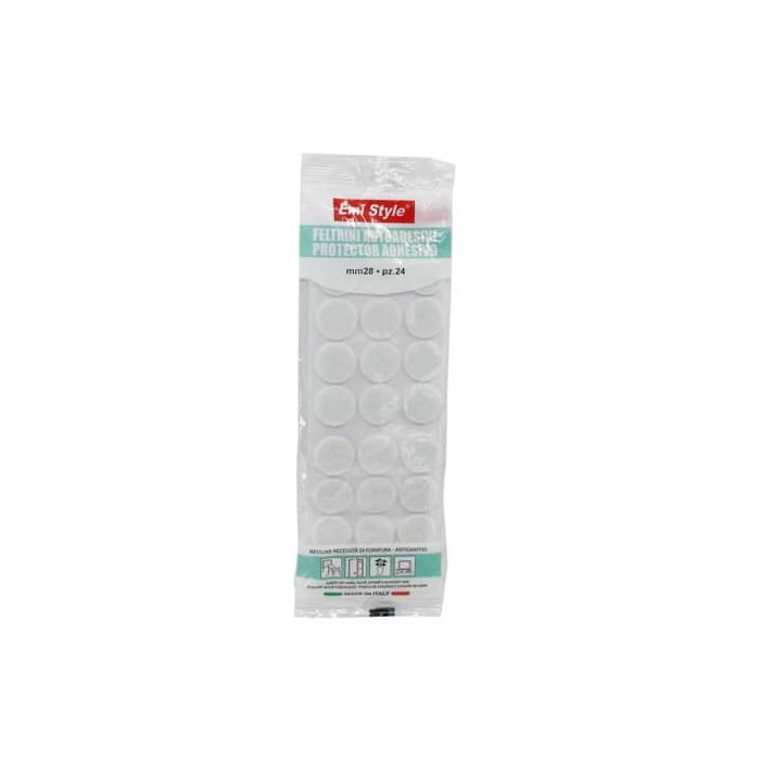 Feltrino adesivo tondo Emi 28 mm bianco conf. da 24 pezzi 8509075 main product photo